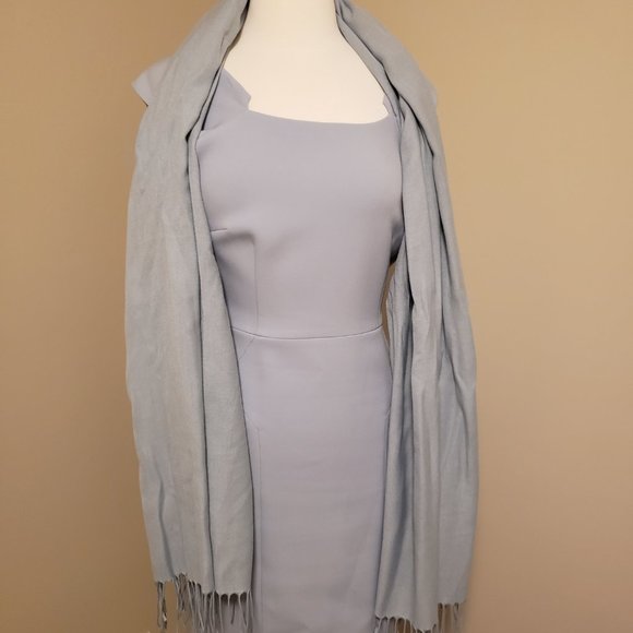 Hobbs London Pale Blue Dress with matching scarf - Picture 4 of 6